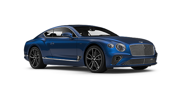 Bentley Katowice Bentley GT Azure coupe in Sequin Blue paint front 34